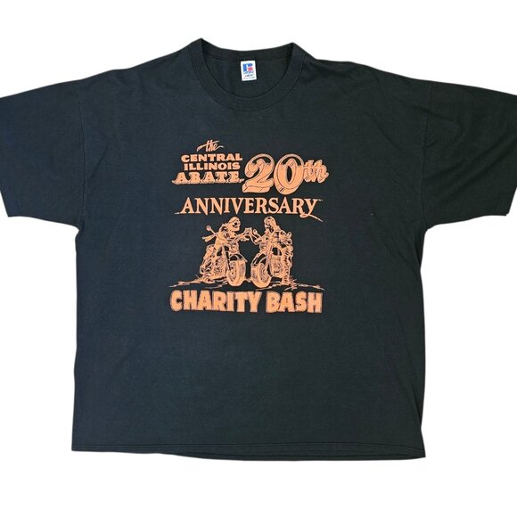 VTG Y2K Motorcycle ABATE‎ Charity Bash Tshirt Central Illinois Black Sz 3X Biker - Picture 1 of 12